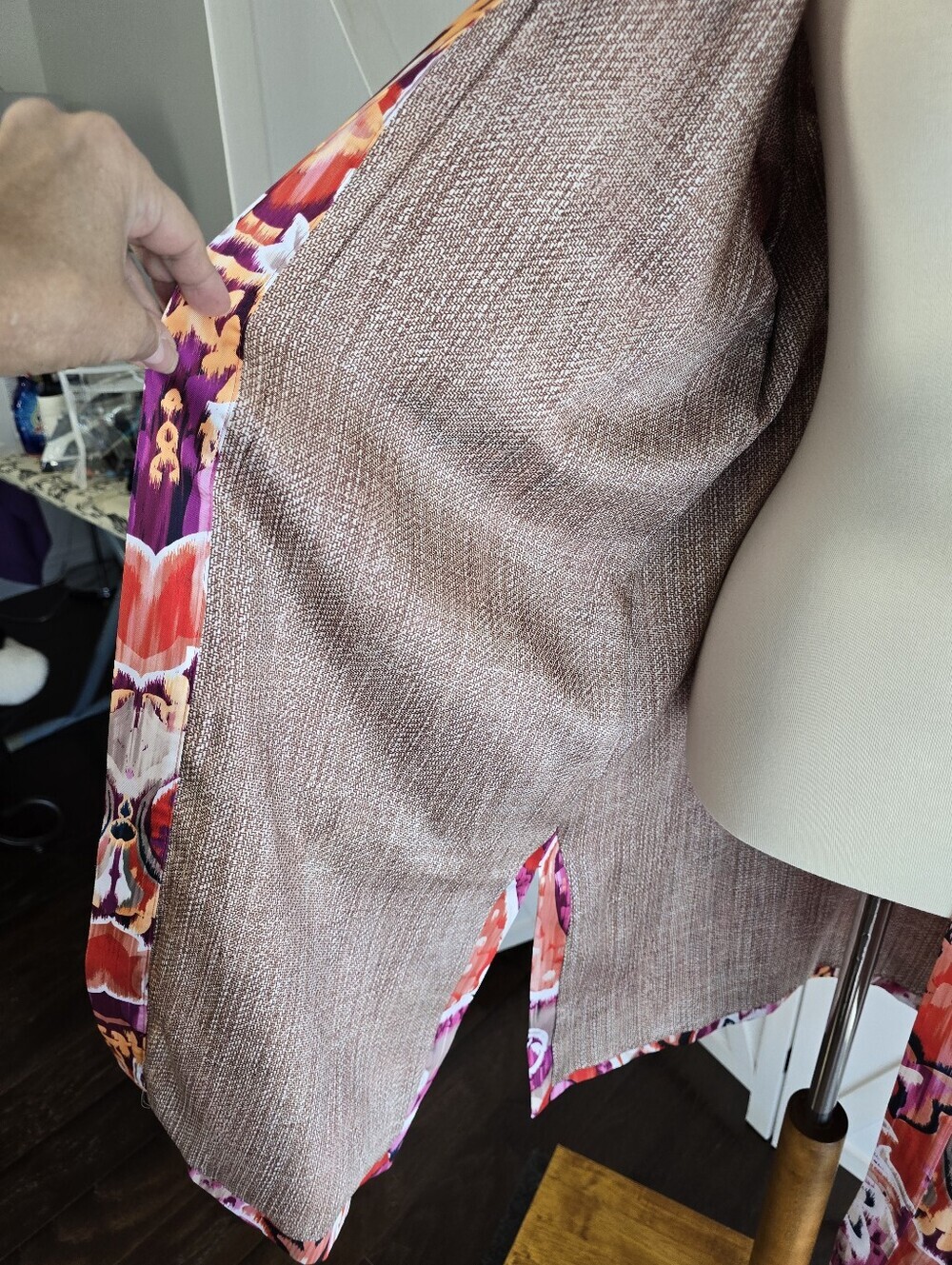 Chico's Multicolor Boho Paisley Duster, Cardigan, Kimono 3/4 Sleeve - Picture 6 of 12